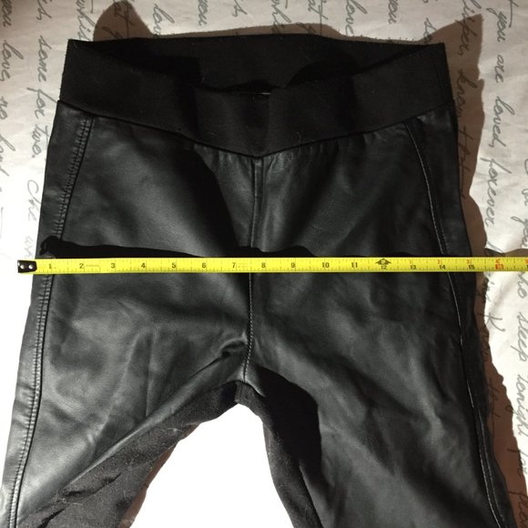 Faux Leather Black Pants (front) Petite - Picture 7 of 14